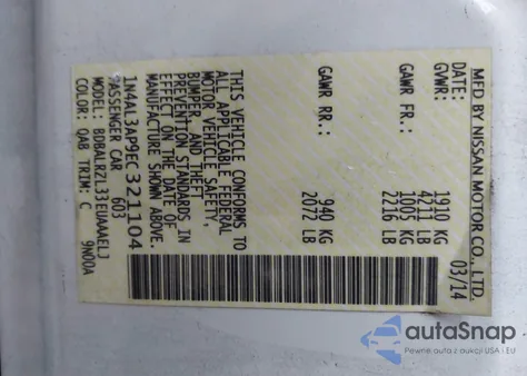 2014 Nissan Altima 2.5 S from USA, damaged, VIN 1N4AL3AP9EC321104